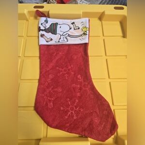 Red Christmas Stocking with Snoopy Design